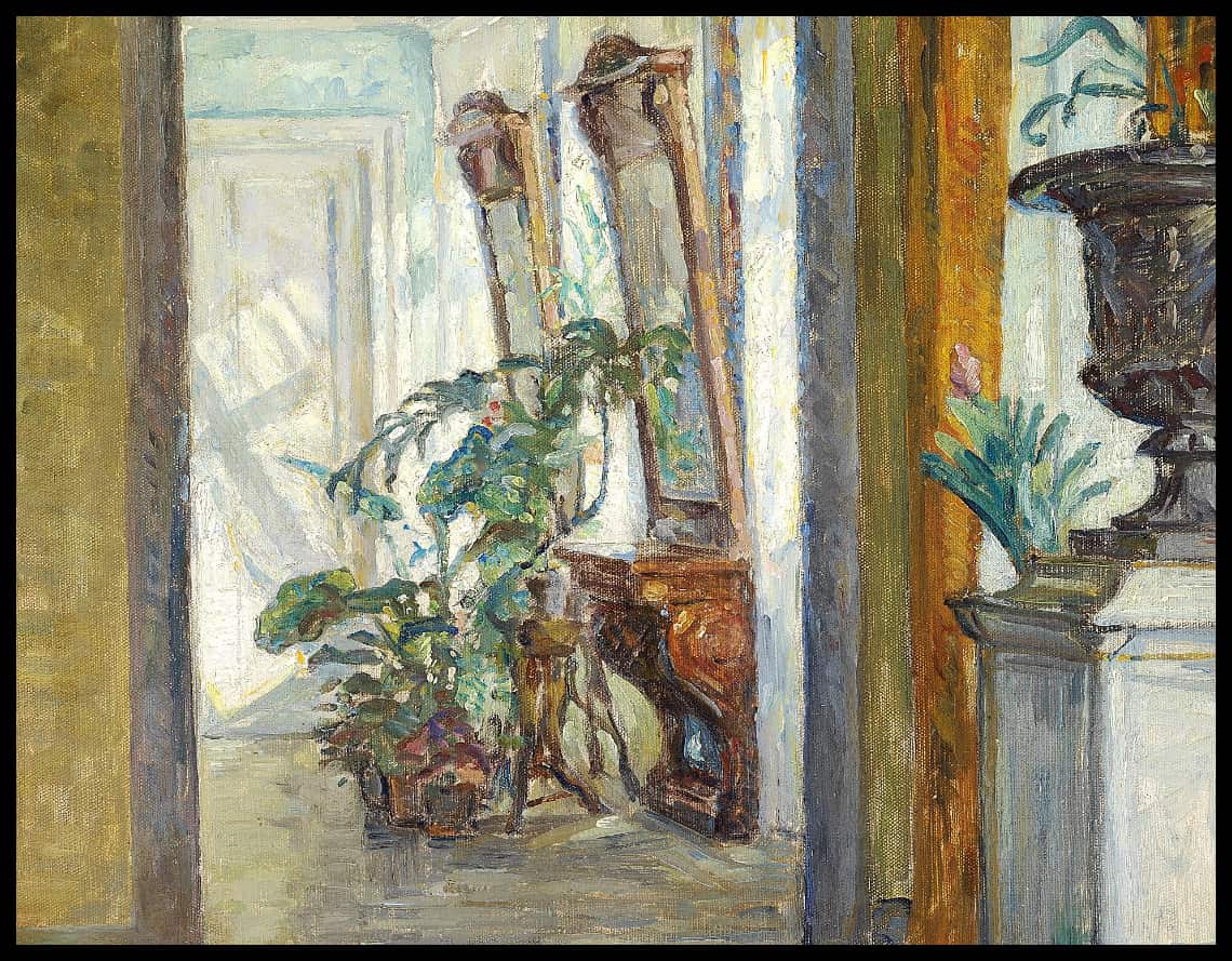Intérieur ensoleillé d'une chambre du Brøndum's Hotel