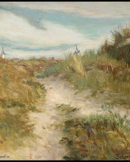 View from Klitvej towards Kapelborg with the two windmills in the background