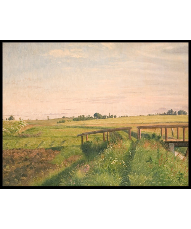 Rural landscape with a bridge