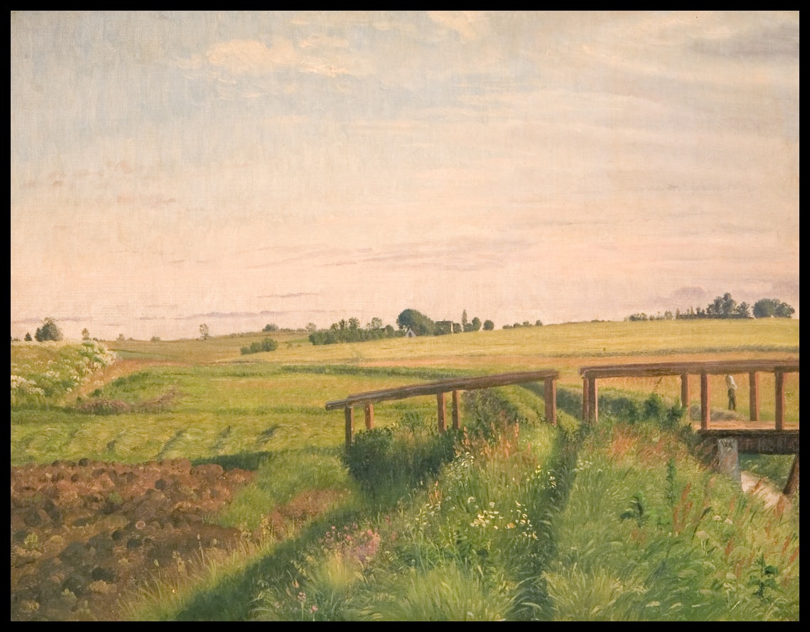 Rural landscape with a bridge