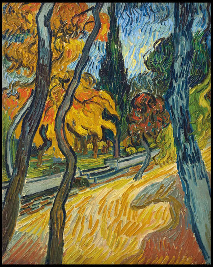 Arbres dans le jardin de l'asile