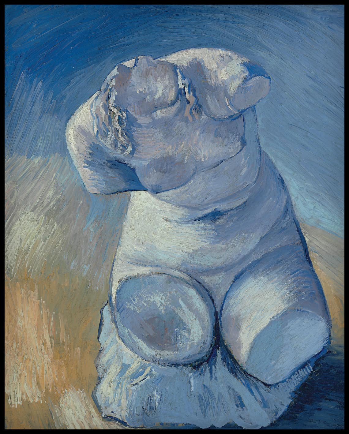 Statuette de plâtre Torse de femme, vue de face