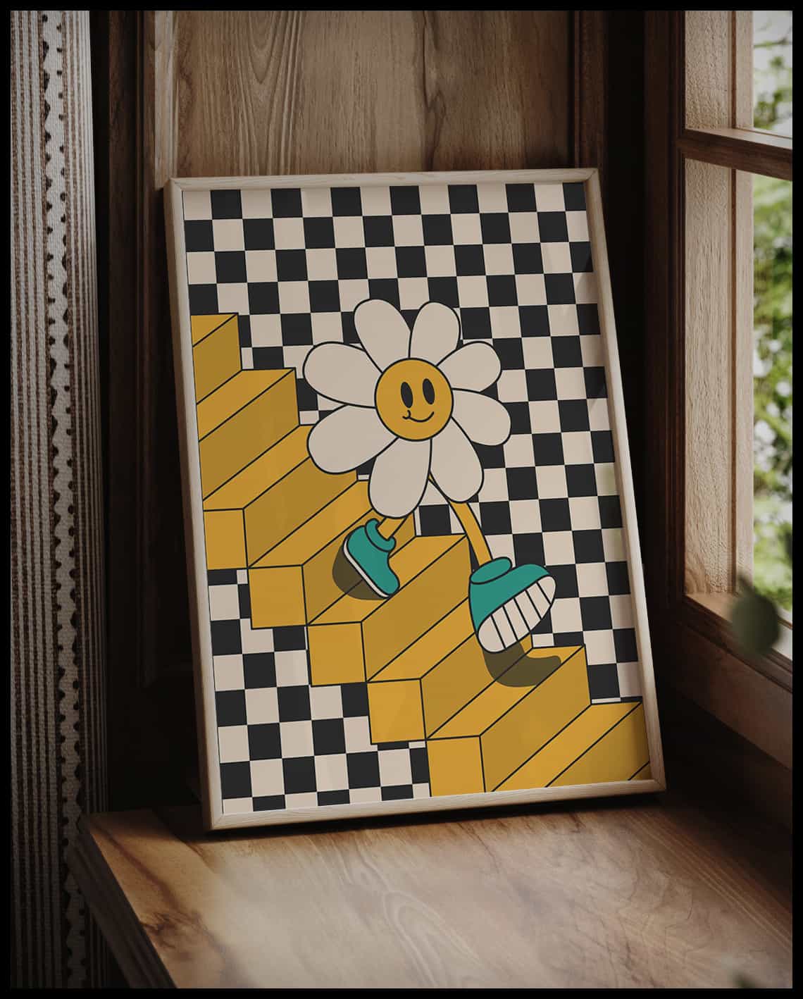 Poster rétro de fleurs