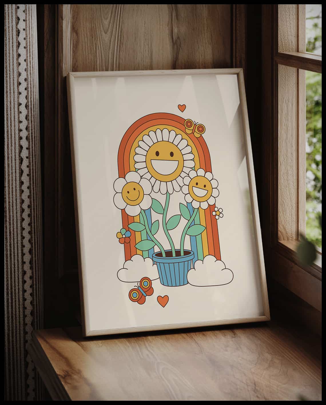 Poster rétro de fleurs