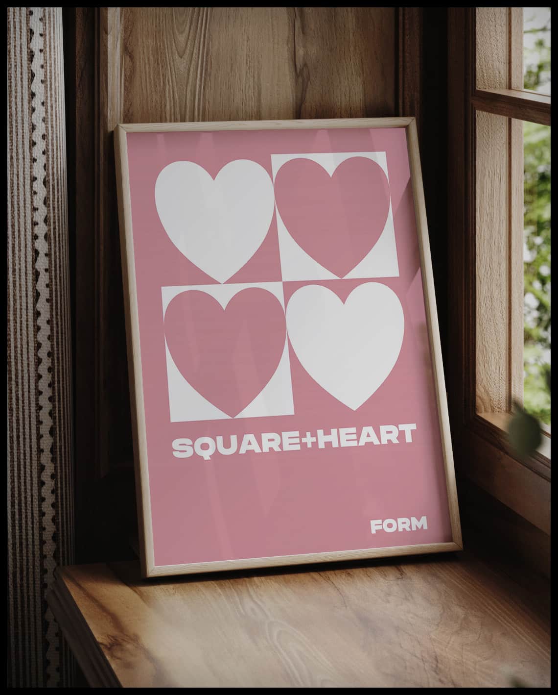 Poster Cœur carré