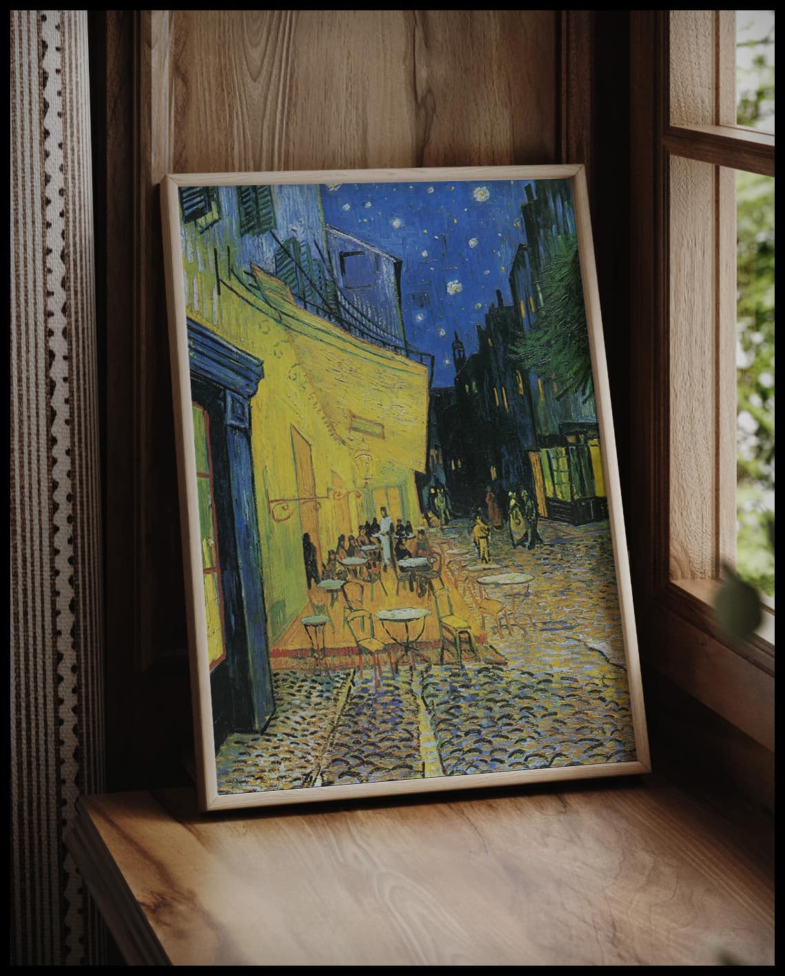 Café terrace in the evening