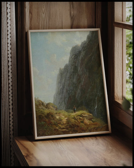 Gebirgslandschaft mit Sennerin im Wendelsteingebiet