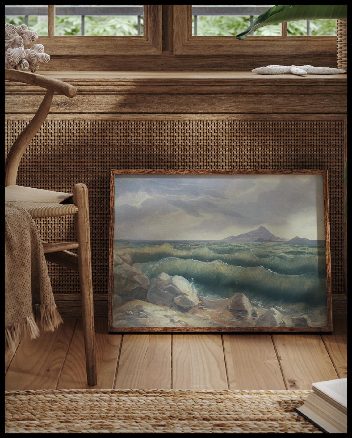 Paysage côtier avec vagues déferlantes