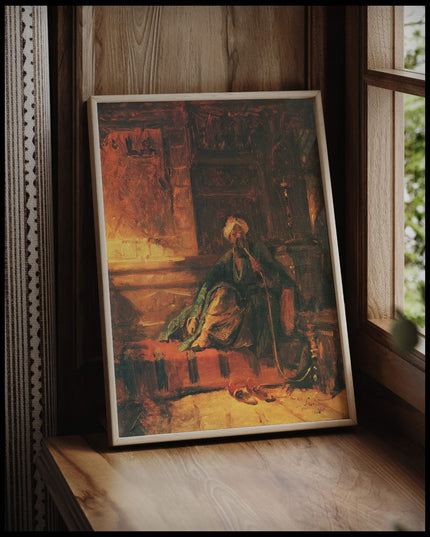 Tschibuk Rauchender Orientale auf einem Diwan