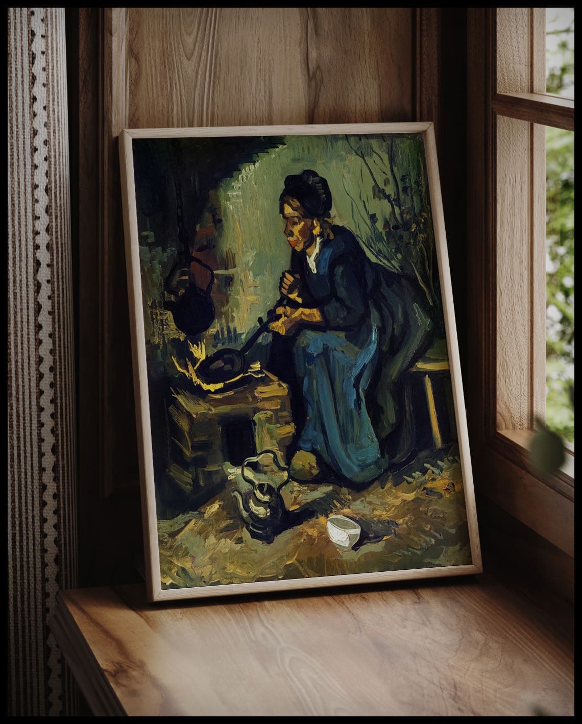 Farmer's wife, sitting at the stove