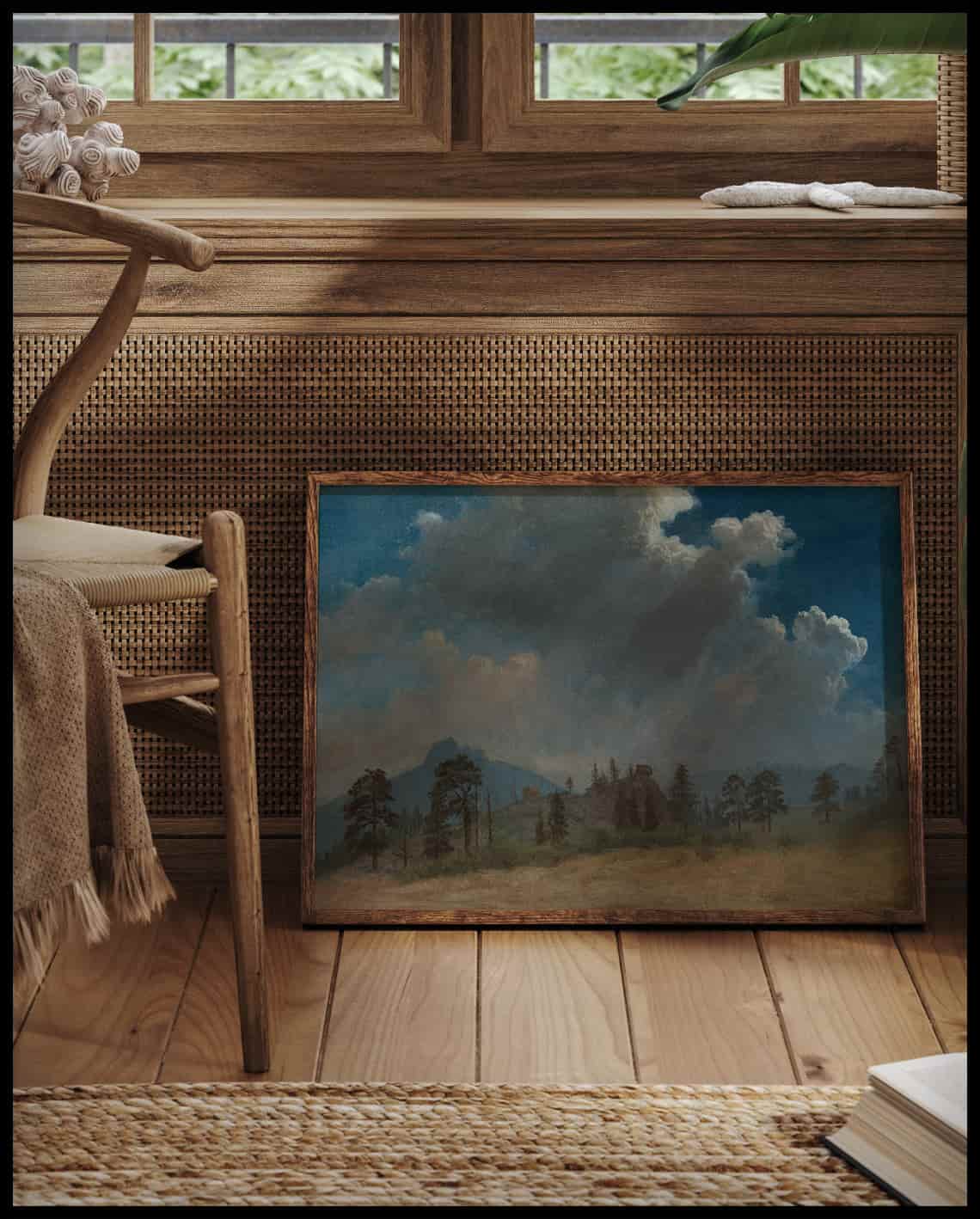 Arbres de feu et nuages de tempête