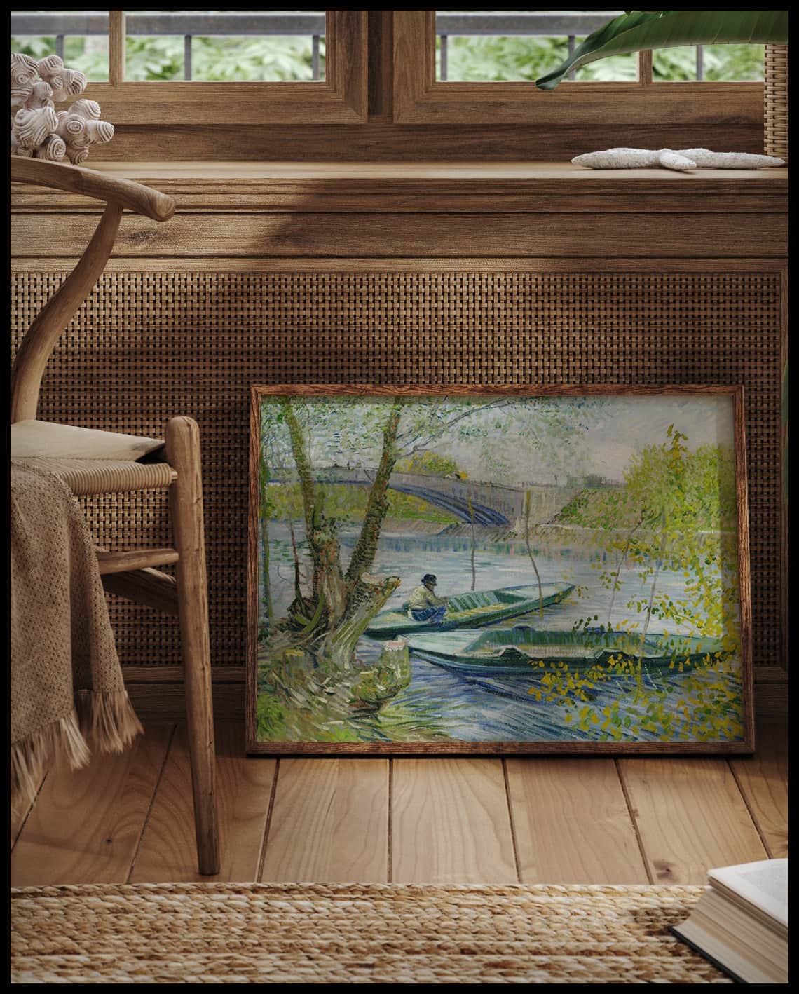 Anglers and boats at the Pont de Clichy