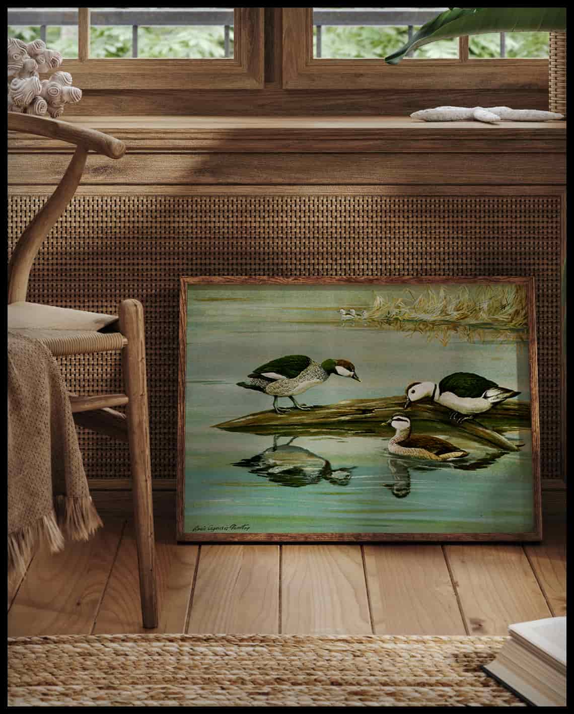 Emerald dwarf duck poster