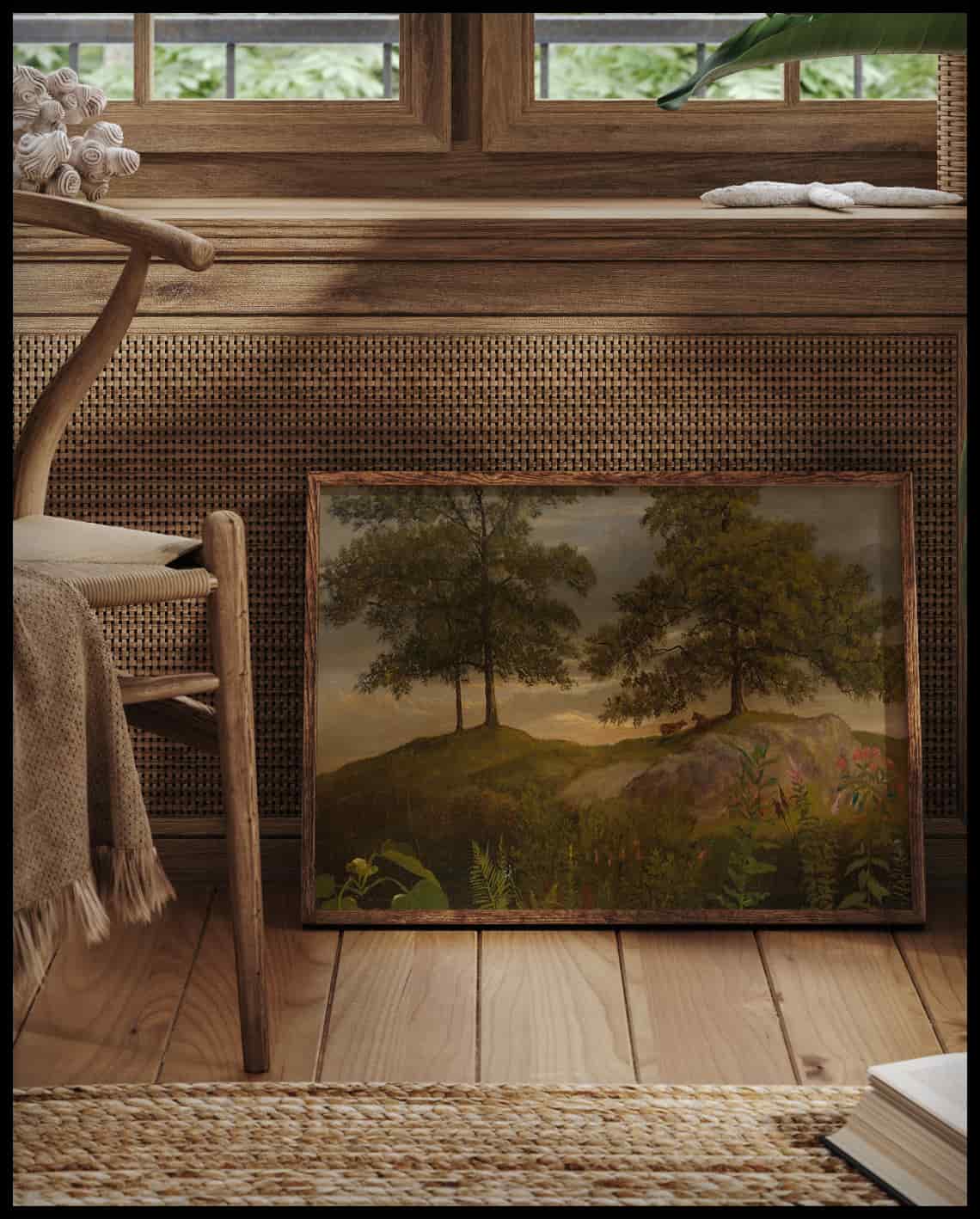 Paysage avec des vaches