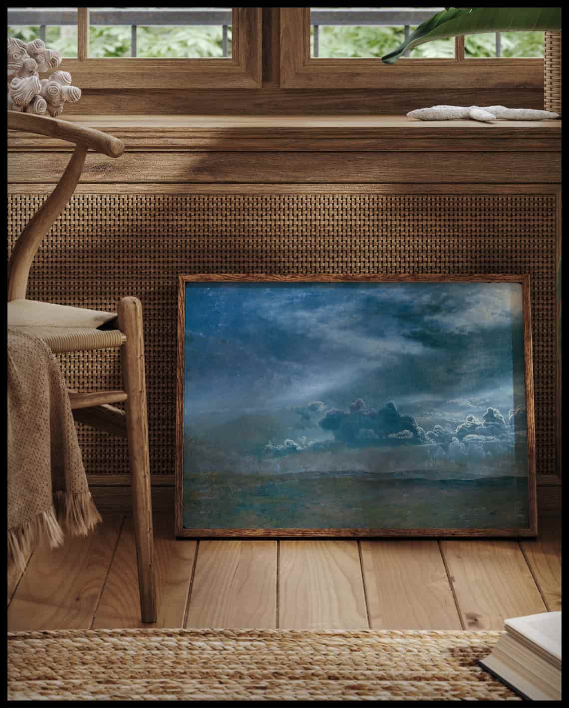 Paysage avec des nuages orageux