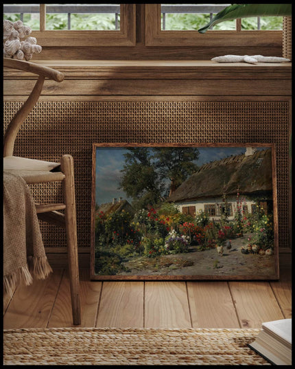 Ein Landgarten mit Hühnern