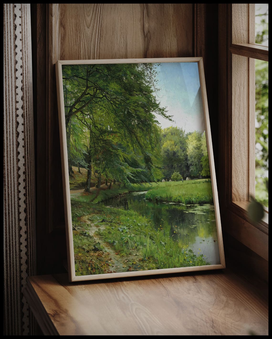 Forest clearing by the river