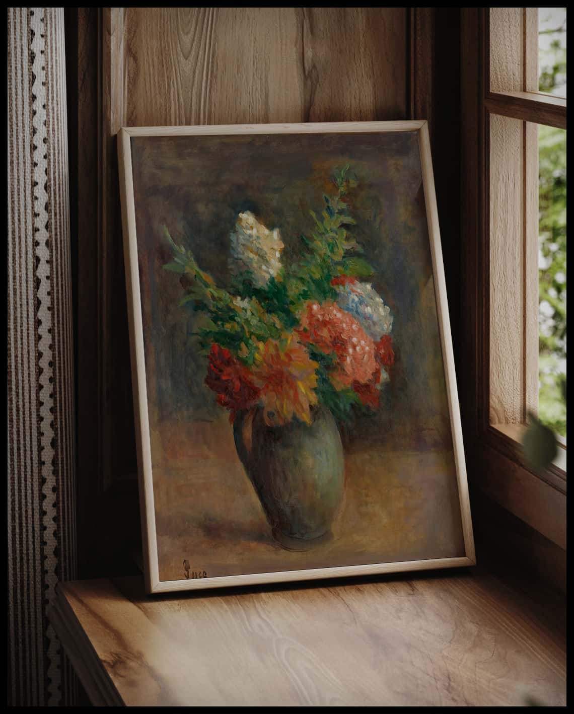 Géraniums Et Lilas Blancs