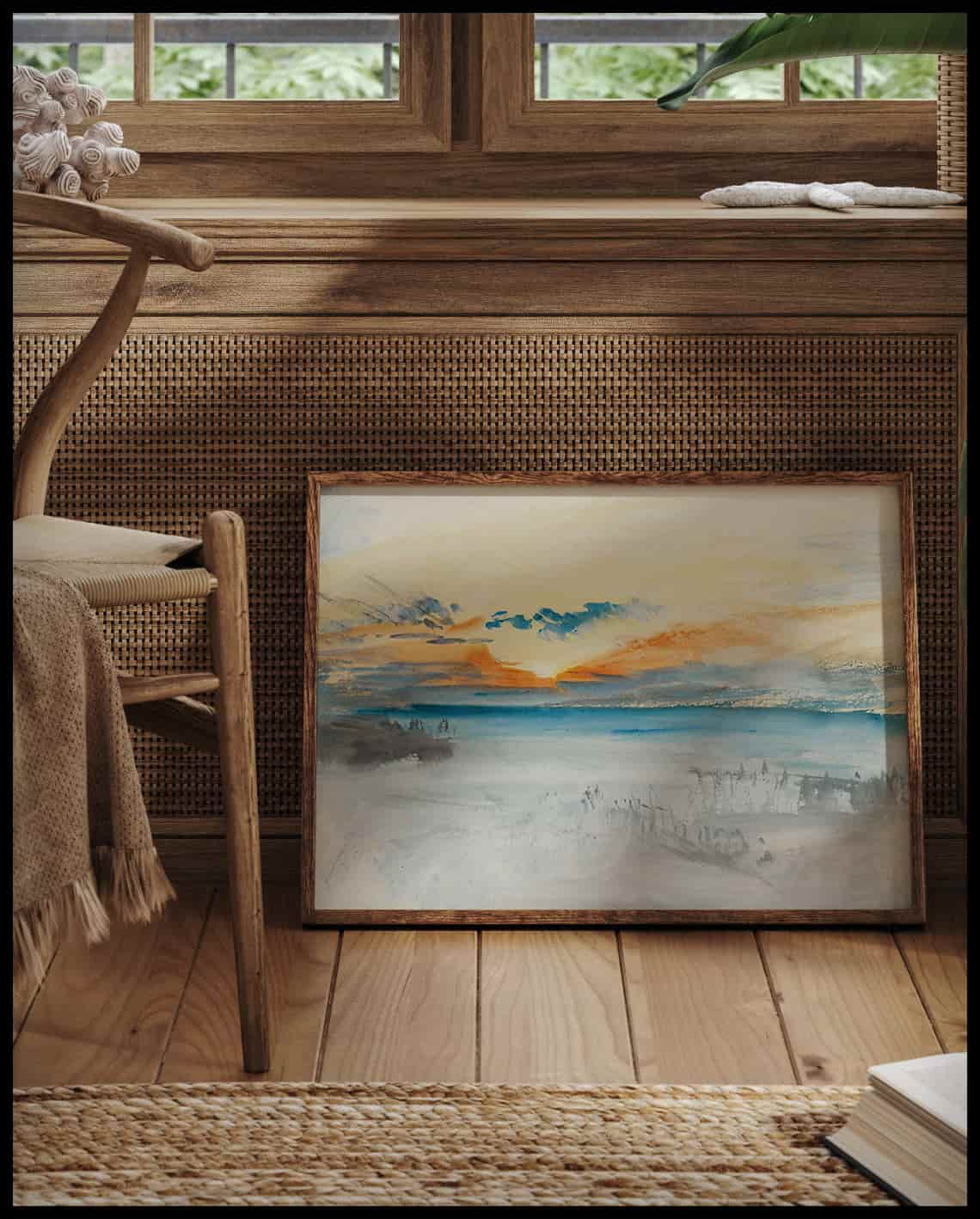 Coucher de soleil sur l'eau