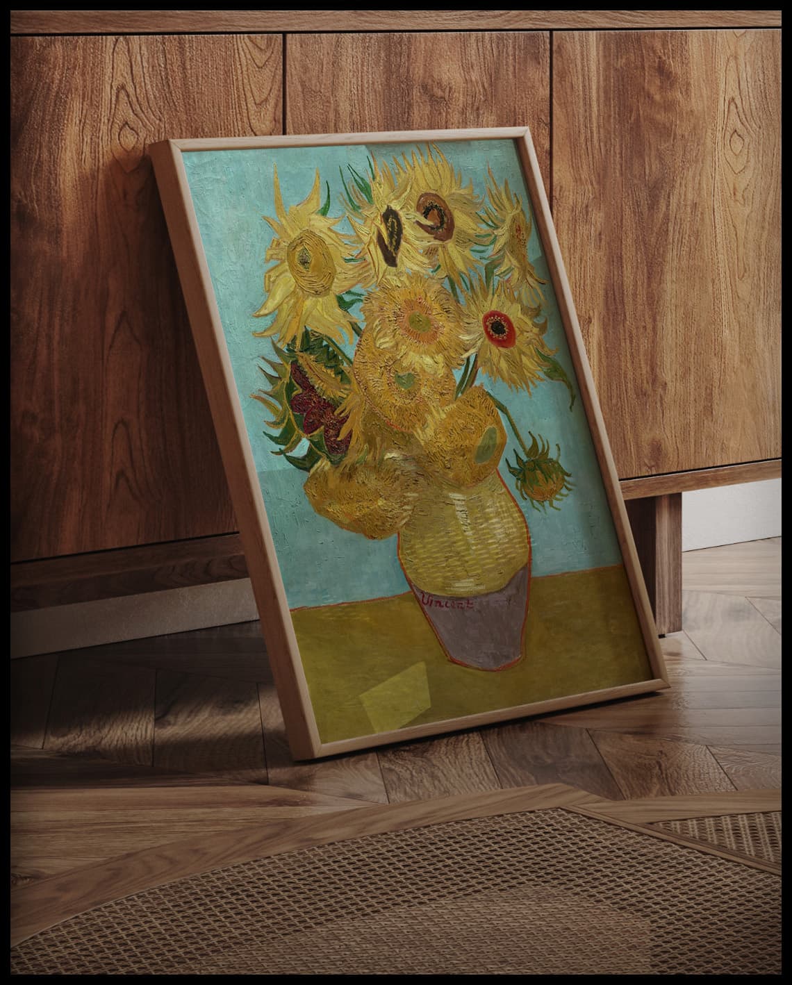 Twelve sunflowers (in a vase)