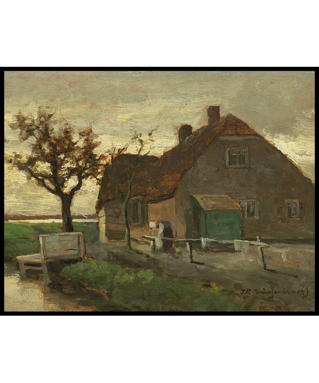 Boerenhuis aan een vaart