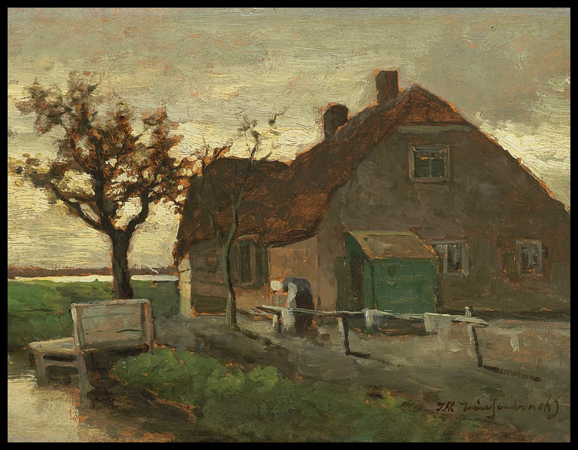 Boerenhuis aan een vaart (maison de campagne sur un pont)