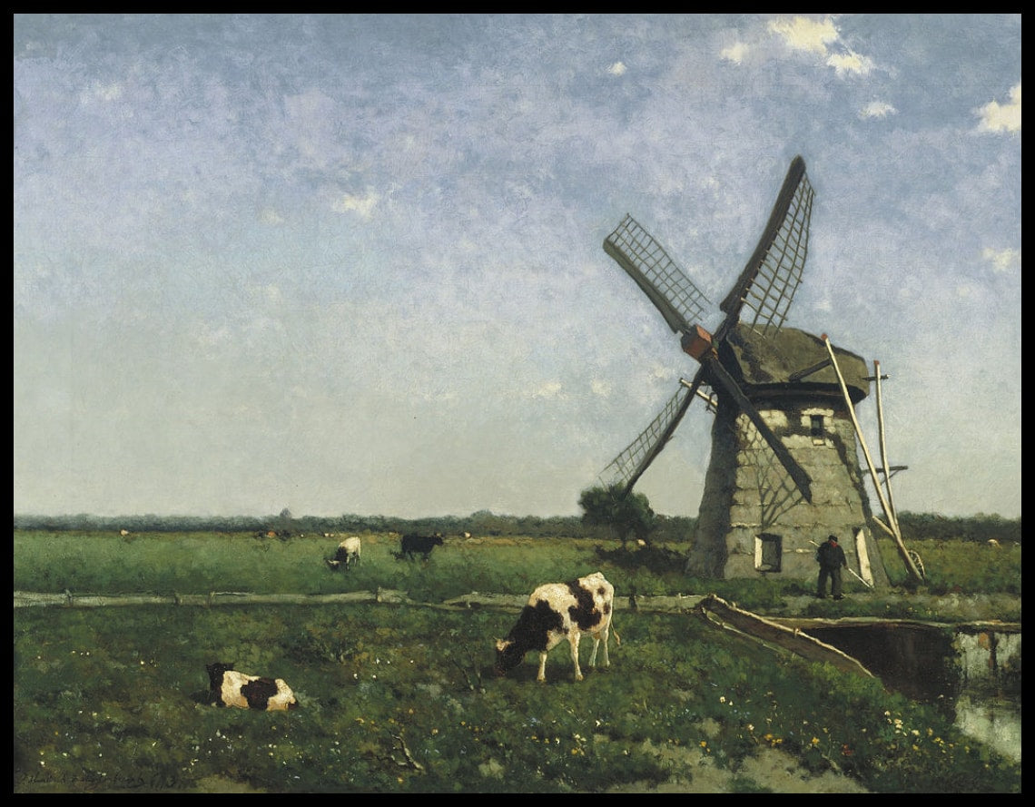 Paysage avec moulin à vent près de Schiedam