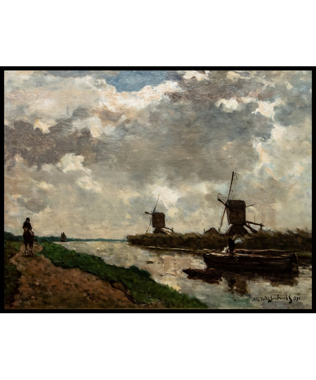 Polderlandschaft mit Mühlen