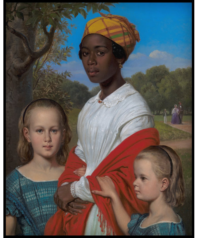 Portrait of Otto Marstrand's Daughters and their West-Indian Nanny, Justina Antoine