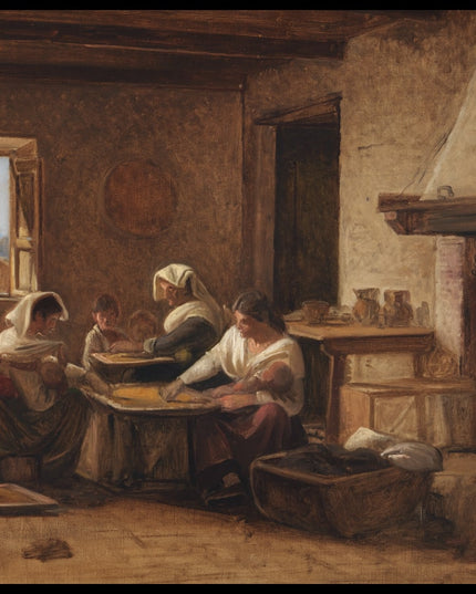 Women Working in the Kitchen of a Farmhouse near Olevano, Italy