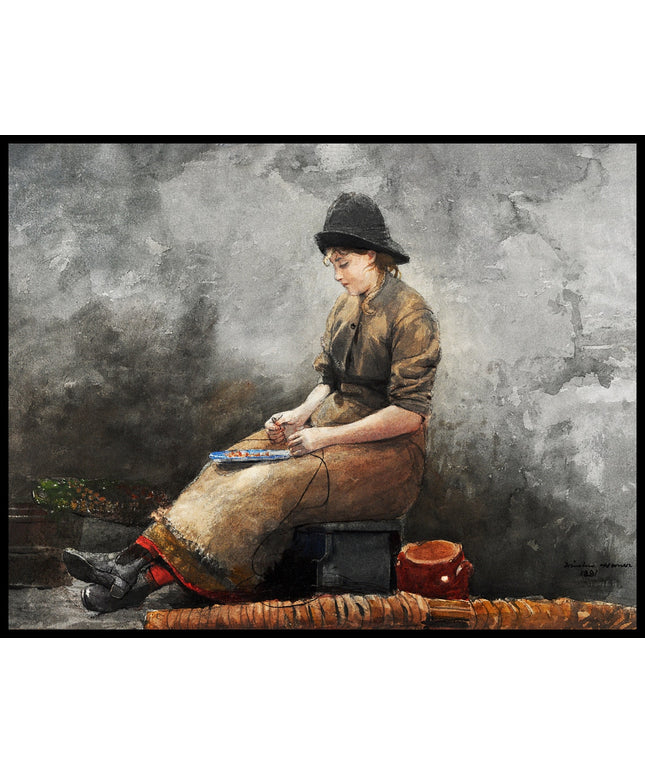 A Fishergirl Baiting Lines