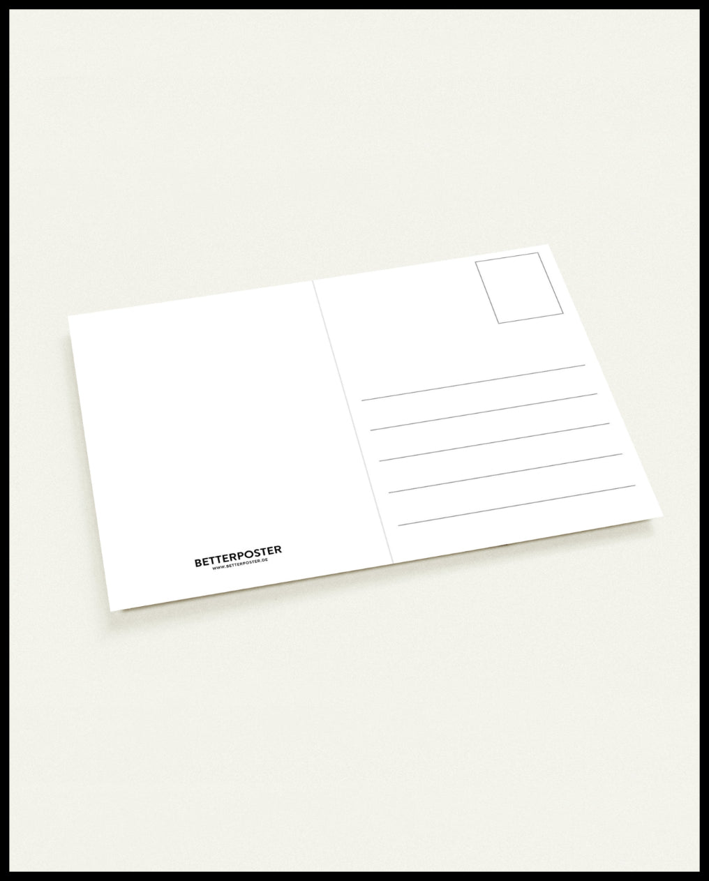 Eine Rückseite von einer Postkarte.