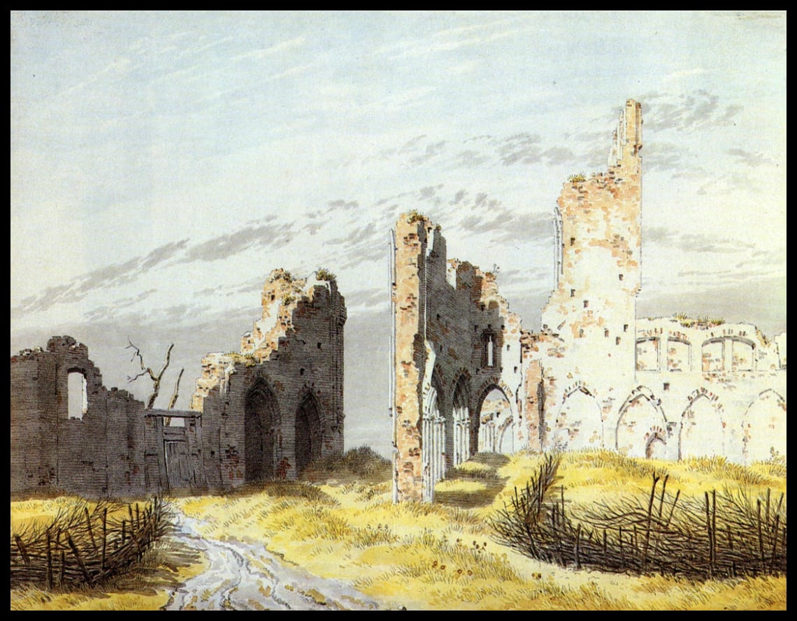 Ein Kunstdruck von der Klosterruine Eldena