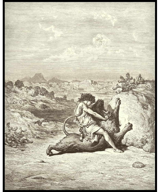 Samson slays a lion