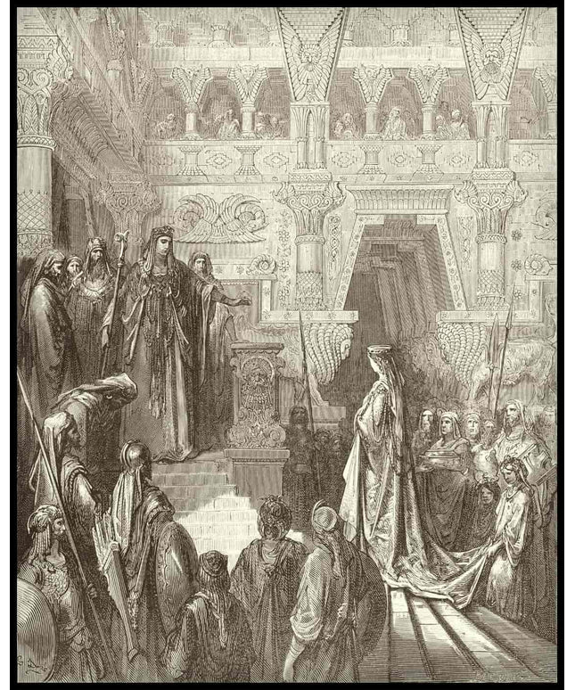 Solomon receives the queen of sheba