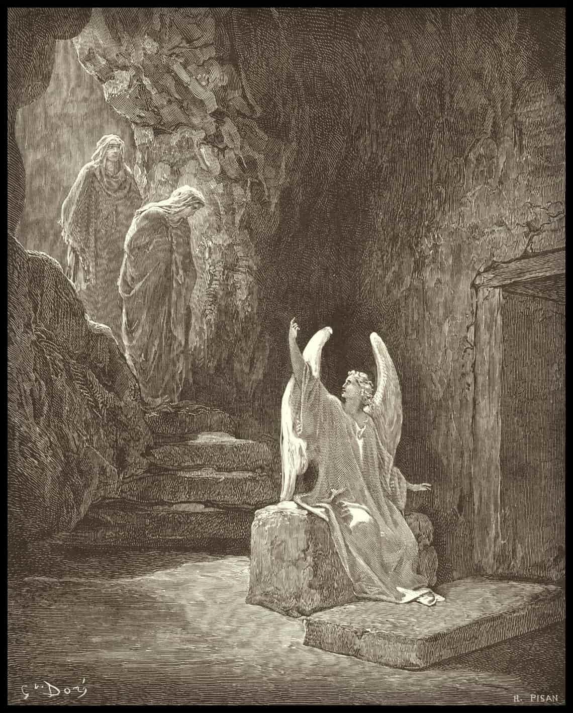 L'ange et les femmes dans la tombe vide