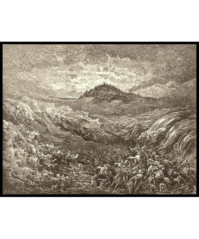 The egyptians drown in the red sea