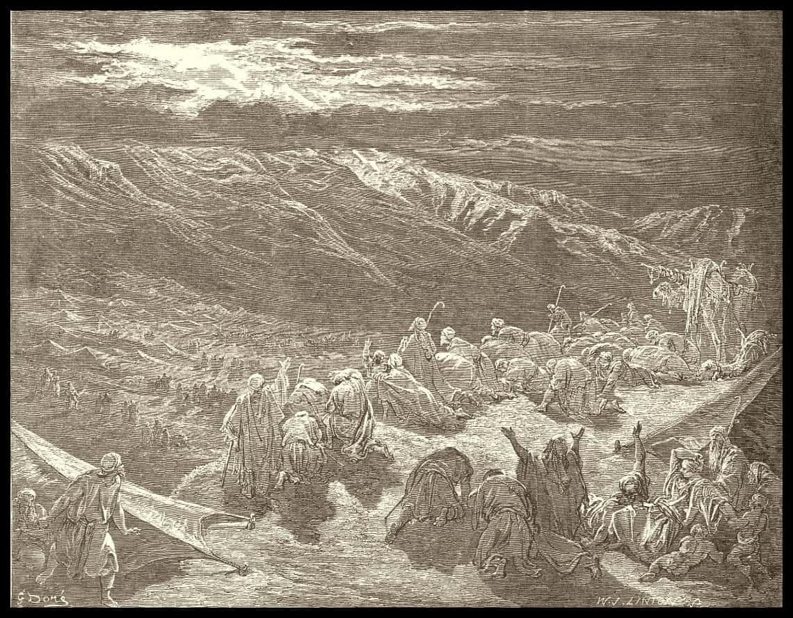 La donation de la loi sur le mont Sinaï