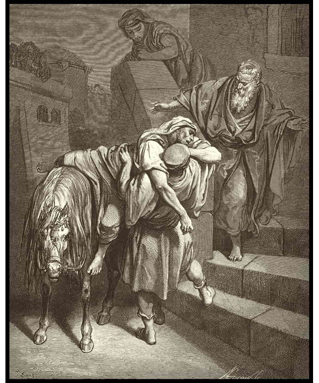 The good samaritan arrives at the inn