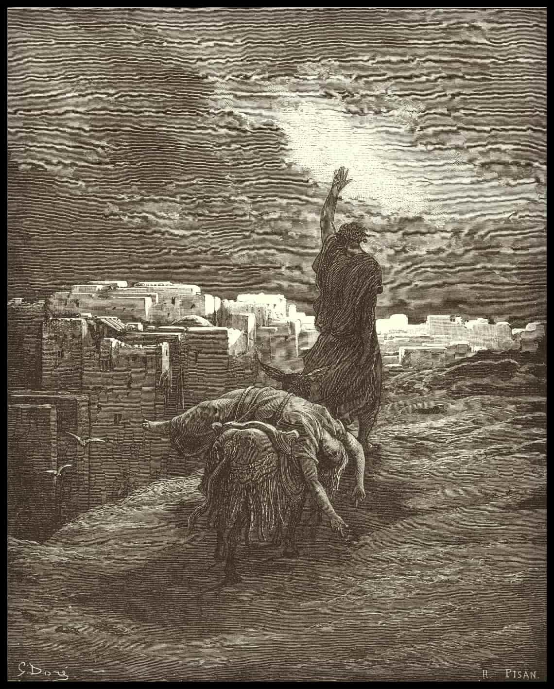 La lévite emporte le corps de la femme