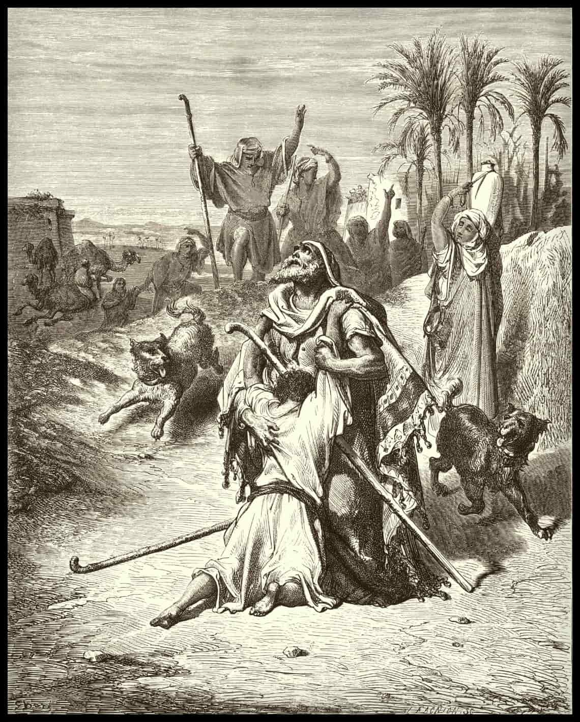 Le fils prodigue dans les bras de ses pères